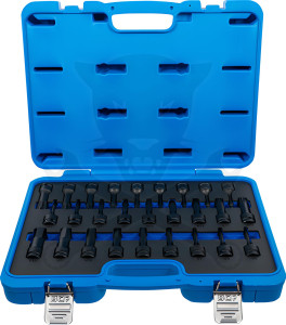 Légkulcsfej készlet 1/2" 27 db-os torx, imbusz, spline