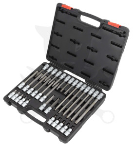Rátűzőkulcs - crowa+bit készlet 1/2" 32 db-os Torx - Welzh