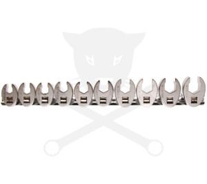 Villáskulcs adapter készlet nyitott 3/8" 10 db-os 10-19 mm "Crowfoot" BGS