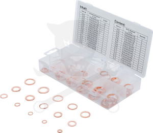 Tömítőgyűrű készlet réz 75 db-os rézalátét COLOS készlet