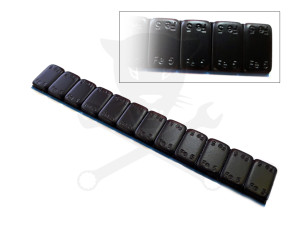 Centírozó súly öntapadós Acél + Festett 12x5 g = 60 g - FEKETE