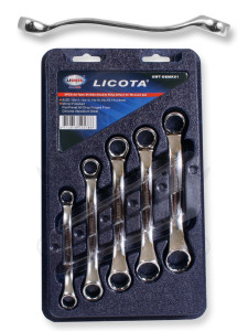 Csillag-csillagkulcs készlet hajlított 5 db-os SPEC. 10-19 mm -Licota