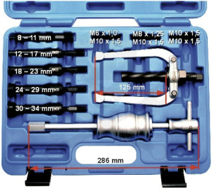 Csapágylehúzó készlet csúszókalapáccsal, belső 8-34 mm -ipari- BGS