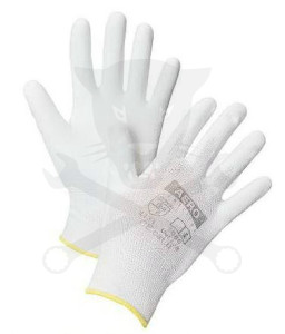 Kesztyű Buck fehér PW poliuretán tenyér 10-es XL