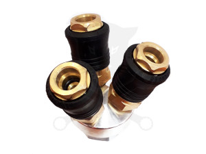 Levegőelosztó 3-as elágazó - gyorscsatlakozók és BM 1/4" - OLASZ