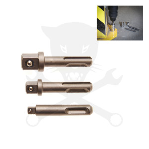 Adapter készlet 3 db-os 1/4"-1/2"-3/8" SDS befogású