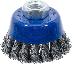 Drótcsiszoló fazékkefe 65 mm M14 x 2.0 menettel -sarokcsiszolóhoz- BGS