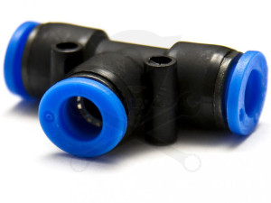 Levegős csatlakozó műanyag csőhöz, T-elágazó 14 mm