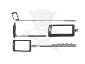 Tükör 41x64 mm teleszkópos 290-876 mm beépített 2 db LED világítással