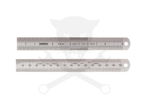 Vonalzó, acél, merev 150 mm x 18 mm metrikus és colos