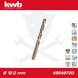 Csigafúró 12,0 mm HSS-G Co5 DIN 338 Twist, profi - KWB