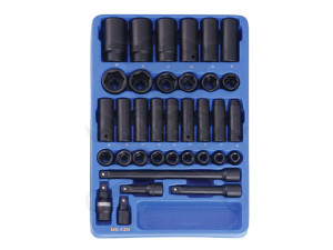 Tálcás Genius dugókulcs, gépi készlet METRIKUS 35 db-os 1/2 -