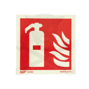 Tábla utánvilágítós öntapadós Tűzoltókészülék 150x150 UV200