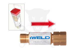 Visszaégésgátló patron markolatra -Gázhoz- Acetilén, Propán G3/8"LH