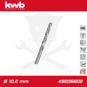 Csigafúró 10,2 mm HSS-G DIN 338 Silver Star, profi - KWB