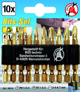 Bit készlet 10db-os "Gold" 50 mm hosszú