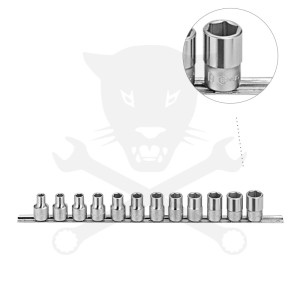Dugókulcs - crowafej készlet 1/2" 6 lap 8-19 mm 12 db-os Genius