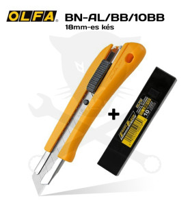 Vágókés OLFA 18 mm törh.penge, automata rögz. - stand. +10 penge (BN-AL/BB/10BB)
