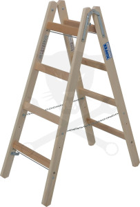 Létra Stabilo kétoldalon járható fa álló 2x4 fokos - STABILO -