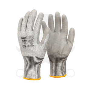 Kesztyű - szerelőkesztyű - szürke PU mártott vágásbizt. XL-es 10-es