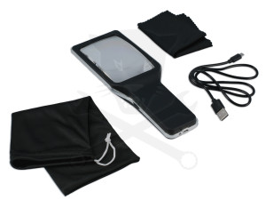 Nagyító 4x - szabályozható 10 db ultra fényes LED, akkus USB töltős