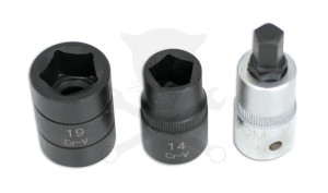 Fékjavító dugókulcs készlet 5 ötszögű 1/2" - HGV - 3 db-os Laser
