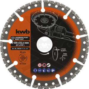 Vágókorong 125 mm Gyémánttárcsa, univerzális - KWB