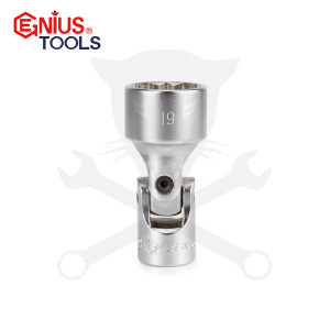 Dugókulcs - crowafej 3/8" csuklós 19 mm Genius