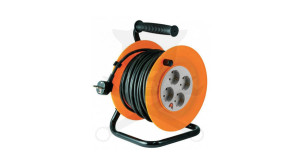 Kábeldob 50 m - IP20 gumi kábel 3 x 1.5 mm2 - 3000W Sárga