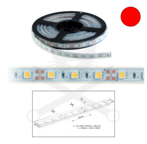 Szalag LED 5050 kültéri 60 db/m - piros - ELMARK