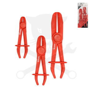 Tömlőszorító fogó készletben, 3 db-os piros