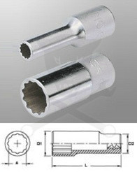 Dugókulcs - crowafej 1/2" 12 szög hosszú 19 mm Genius