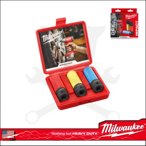 Légkulcsfej készlet 1/2" 3 db-os alufelnihez hosszított Milwaukee