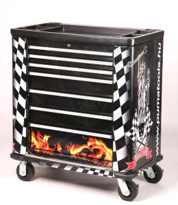 Szerszámos kocsi 7 fiókos + 2 oldalt nyitható EGYEDI design