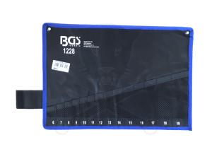 Villáskulcstartó, zsebes, feltekerhető 14 részes 6-19 mm -ÜRES TOK