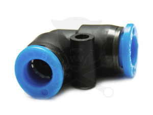 Levegős csatlakozó műanyag csőhöz, 90° könyök 16 mm