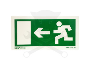 Tábla utánvilágítós öntapadós menekülési irány balra 200x100 UV200