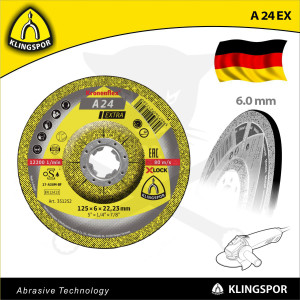 Vágókorong 125 x 6.0 x 22.23 mm INOX 80m/s - X-Lock A24EX - Klingspor