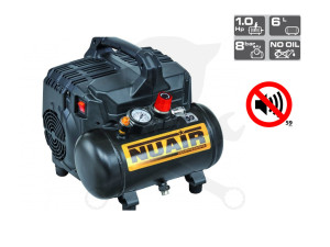 Kompresszor, dugattyús 6L 0,75 KW -CSENDES, OLAJMENTES- 8 Bar 230V