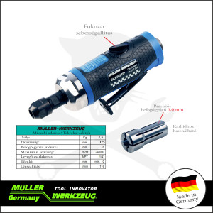 Levegős csiszológép - egyenes -Grinder- 0,75 Hp - MÜLLER