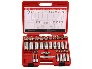 Dugókulcs - crowafej készlet 1/2" 6 lap colos 34 db-os Genius