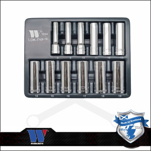 Lok-Typ Dugókulcs készlet 3/8" 12 db-os spec. 6 lap hosszú 8-19 mm -Welzh