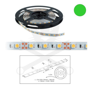 Szalag LED 5050 beltéri 60 db/m - zöld - ELMARK