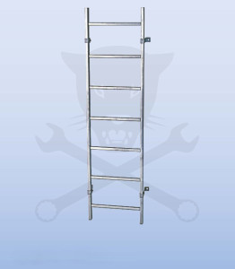 Aknalétra ACÉL létrafokos - 300 mm - 1x 5 fokos - Krause STABILO