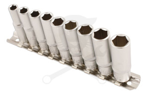 Dugókulcs - crowafej készlet 1/4" 6 lap hosszú COLOS 9 db-os