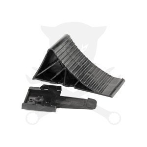 Kerék ék - támasztó ék - személygépkocsihoz műanyag + tartó fekete