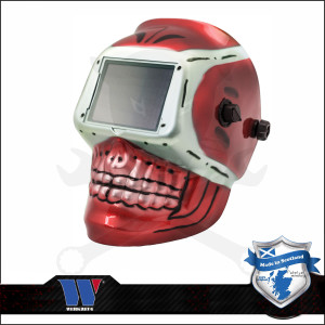Hegesztőpajzs automata 42 x 92 mm 2 érzékelő Vörös Koponya - Welzh