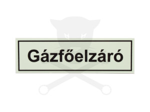 Tábla utánvilágítós öntapadós Gázfőelzáró 60x200 UV200