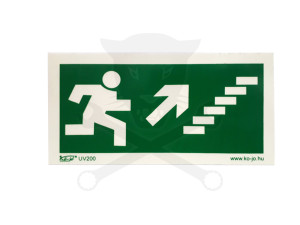 Tábla utánvilágítós öntapadós menekülési irány jobbra fel 200x100 UV200