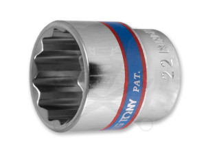 Dugókulcs - crowafej 3/8" 12 lap normál 22 mm